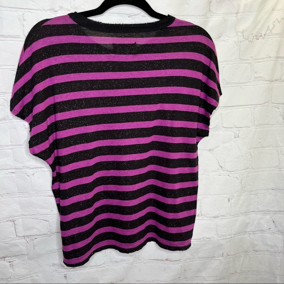 NEW RtA Glitter Striped Cashmere Blend T-Shirt Size XS - Picture 6 of 8